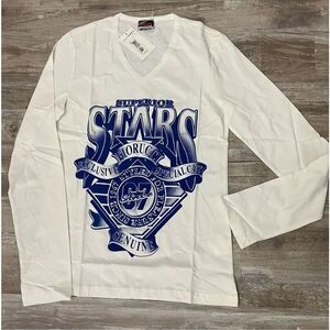 Fiorucci Superior Stars Mens Long Sleeve T-shirt Sz S